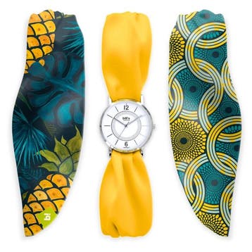 Bill´s Zwitserse Horloge Trendy Satijnen armband -, Nieuw
