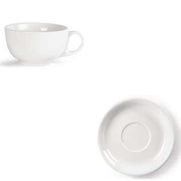 Cappuccinokop en schotel (12 stuks), Ophalen of Verzenden