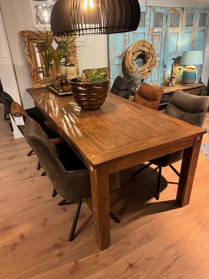 Eetkamertafel Teak hout, Huis en Inrichting, Tafelonderdelen