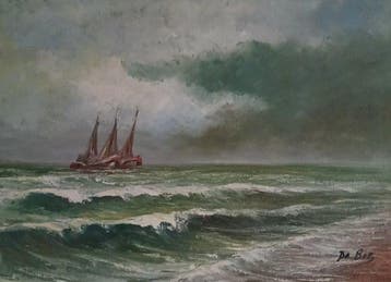 De Bos (XX) - Visserboten in zicht aan de branding