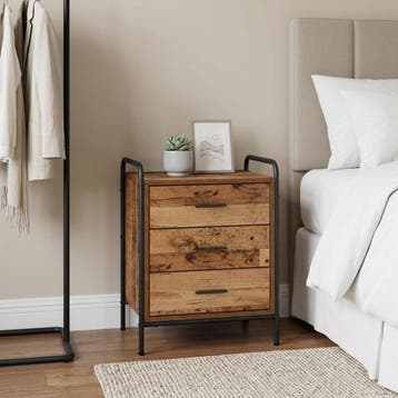 vidaXL Nachtkastje Oud hout 48 x 36,5 x 60 cm Bewerkt hout, Minder dan 45 cm, Verzenden, Nieuw, 55 tot 70 cm