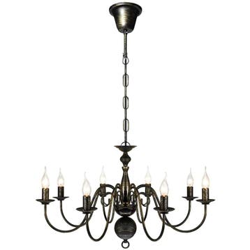 vidaXL Kroonluchter zwart metaal 8 x E14 lampen, Huis en Inrichting, Verzenden, Nieuw