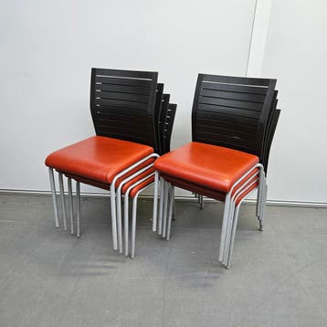 Steelcase kantoorstoel - oranje skai (alleen per set), Huis en Inrichting, Stoelen, Ophalen of Verzenden, Nieuw
