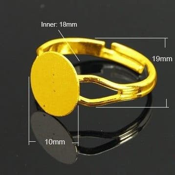 Verstelbare basis ring – goudkleur, Ø ca. 18 mm, ringdop., Ophalen of Verzenden, Nieuw, Overige typen