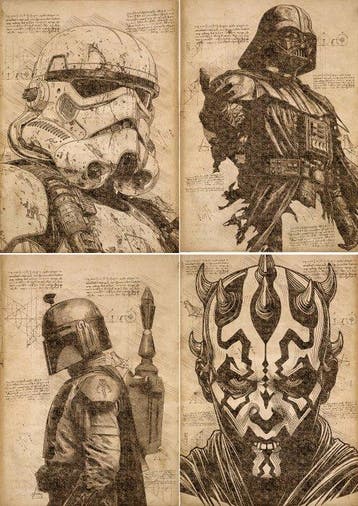 Boriani - 4 x Star Wars - Darth Vader, Darth Maul, Boba Fet,, Nieuw