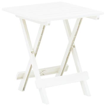 vidaXL Tuintafel inklapbaar 45x43x50 cm kunststof wit, Verzenden, Nieuw, Kunststof