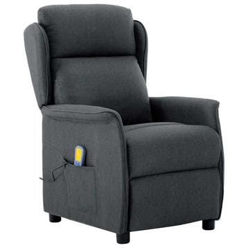 vidaXL Massagestoel Donkergrijs 93.5 x 67.5 x 101.5 cm Stof, Sport en Fitness, Massageproducten, Verzenden, Nieuw