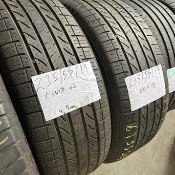 2 x Yokohama 235-55-19 Zomerbanden 4,5mm, 19 inch, Gebruikt, Ophalen of Verzenden, 235 mm