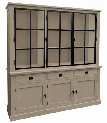 Buffetkast Soest zandbeige  met stalen deuren 200cm, Ophalen of Verzenden, Nieuw