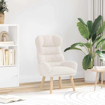 vidaXL Fauteuil Crème 69 x 74 x 93 cm Sherpa Stof, Verzenden, Nieuw