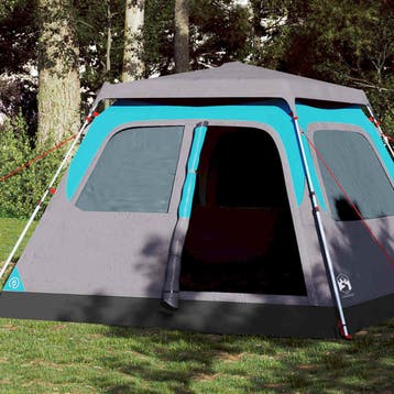 vidaXL Koepeltent 6-persoons snelontgrendeling blauw, Caravans en Kamperen, Verzenden, Nieuw, Tot en met 2