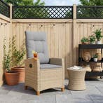 vidaXL Verstelbare stoel met theeplaat 62 x 64 x 112 cm poly, Verzenden, Nieuw, Rotan