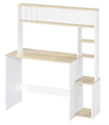 Bureau 113 cm met 5 planken en opbergruimte Scandinavisch, Verzenden, Nieuw