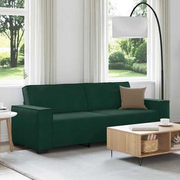 vidaXL Driezitsbank 220x78x84 cm fluweel donkergroen, Verzenden, Nieuw, Driepersoons, Stof
