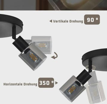 Zwarte Plafondspot 3-Lichts - Vintage Retro Industriële Stij, Huis en Inrichting, Verzenden, Nieuw