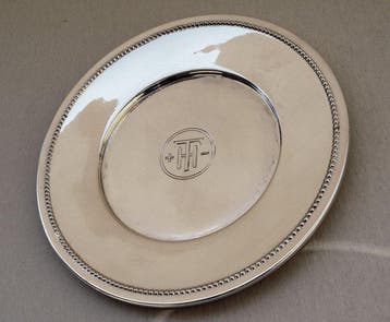 Wilhelm Binder - German 835 Silver Dish - Beaded Border