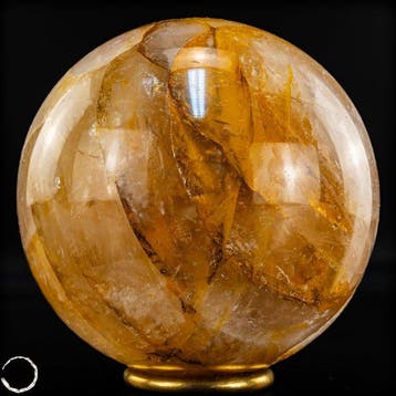 Natuurlijke Golden-Healer-kwartsbal – warm licht, innerlijke