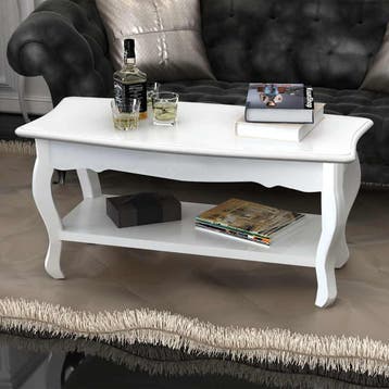 vidaXL Salontafel met 2 lagen MDF wit, Verzenden, Nieuw, Overige houtsoorten, Minder dan 50 cm