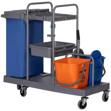 Schoonmaakwagen Met 3 Niveaus, Dweilwagen Met Pers, 2x18L Em, Verzenden, Nieuw