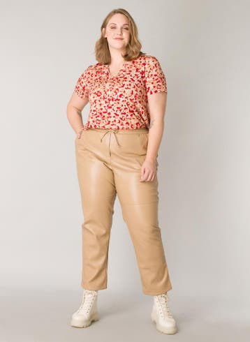 YESTA imitatie leren vegan broek Maat:, Verzenden, Nieuw, Overige kleuren