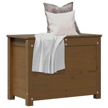 vidaXL Opbergbox honingbruin 60x32x45,5 cm massief, Verzenden, Nieuw