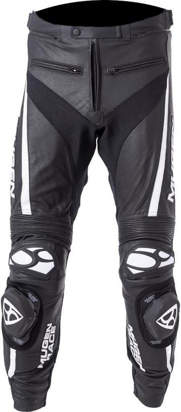 MUGENRACE RBRS-1 Zwart Witte Leren Broek, Nieuw met kaartje, Broek | leer, MUGENRACE, Heren