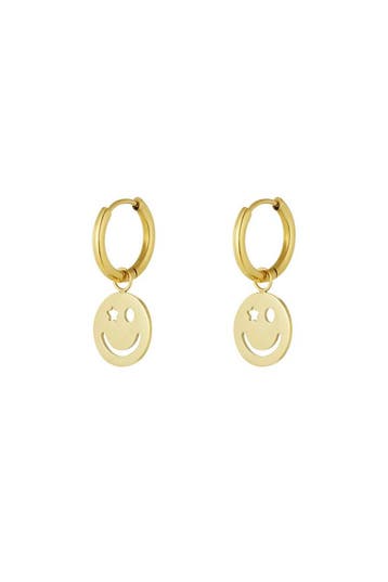 Goudlief Oorbellen be happy smiley (Dames sieraden), Verzenden, Nieuw, Zilver, Overige materialen