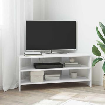 vidaXL HoekTVKast Hoogglans Wit 102x40,5x45cm Bewerkt hout, Minder dan 50 cm, Verzenden, Nieuw, Minder dan 100 cm