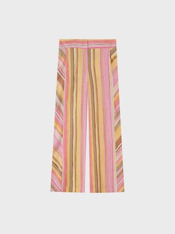 Dames Wide Leg Pantalon met Kleurrijke Strepen - Casual & Mo, Verzenden, Nieuw