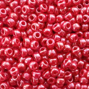 c.a. 5 gram Miyuki rocailles 8/0 - Opaque luster red, Ophalen of Verzenden, Nieuw, Kraal