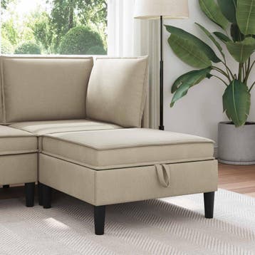 vidaXL Sofa Kruk met Opslag Zand Fluweel, Verzenden, Nieuw, Stof, Minder dan 150 cm