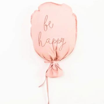 Wanddecoratie katoenen ballon Be Happy blauw, roze of grijs, Verzenden, Nieuw, Wanddecoratie