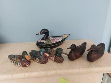 Lokeend - Lot de 6 canards de pays différents (6) - Hout, Antiek en Kunst