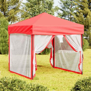 vidaXL Partytent inklapbaar met zijwanden 2x2 m rood, Verzenden, Nieuw, Partytent