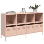 vidaXL Dressoir 135x39x73,5 cm koudgewalst staal roze, Verzenden, Nieuw, Metaal