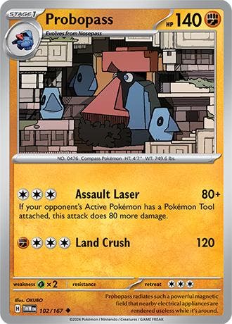 Probopass 102/167 reverse holo Twilight Masquerade, Ophalen of Verzenden, Nieuw, Losse kaart, Foil