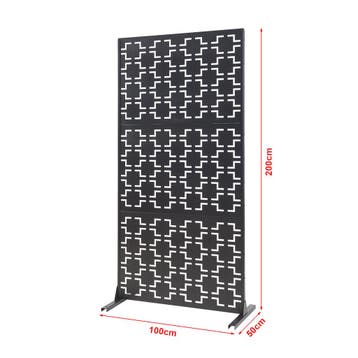 Scheidingswand Aaskis zwart 200x100x50 cm casa.pro, Verzenden, Nieuw