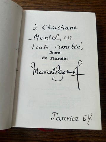 Marcel Pagnol - Jean de Florette - livre dédicacé - 1967