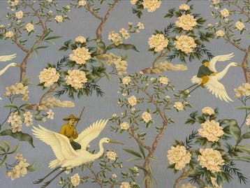350 x 280 cm– Katoen Oeko-Tex Chinoiserie met Kraanvogel en