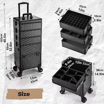Professionele Make-upkoffer op Wielen – Grote Trolley, Verzenden, Nieuw