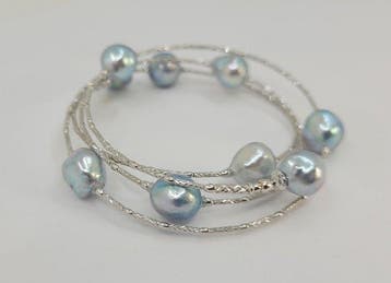 Armband - 18 karaat Witgoud, 8×9 mm zilverkleurige, Nieuw