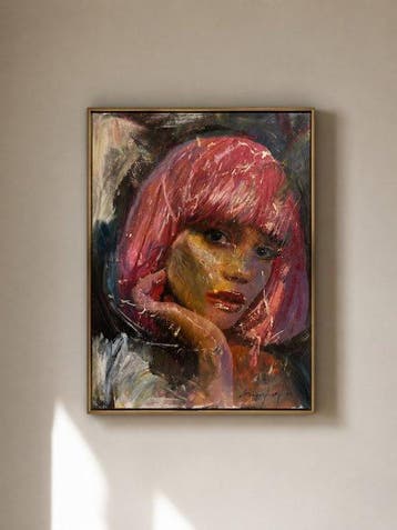 leandro - Retrato con cabello rosa