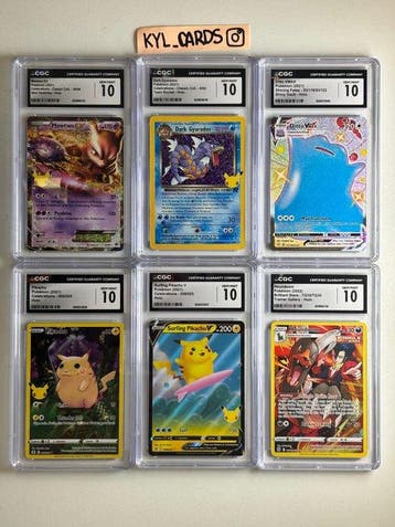 Pokémon - 6 Graded card - Pikachu, Mewtwo, Gyarados, Ditto,, Nieuw