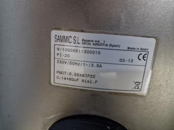 Sammic aardappelschrapmachine potato peeler PI-20, Ophalen of Verzenden, Gebruikt