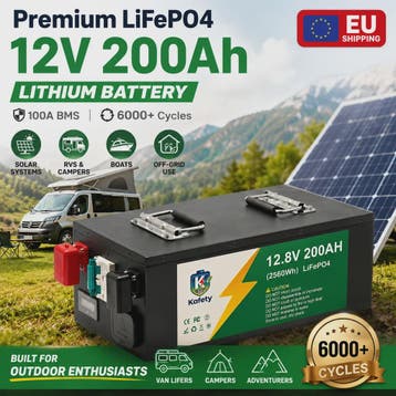 Easun 12V 200Ah LiFePO4 Accu met BMS | 6000+ Cycli | Zonne-e, Verzenden, Nieuw