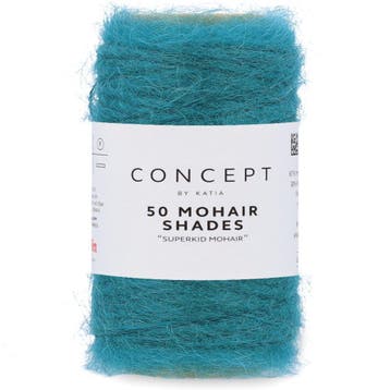 Katia Concept 50 Mohair Shades - 29 petrol - Mohair Garen, Hobby en Vrije tijd, Breien en Haken, Ophalen of Verzenden, Nieuw
