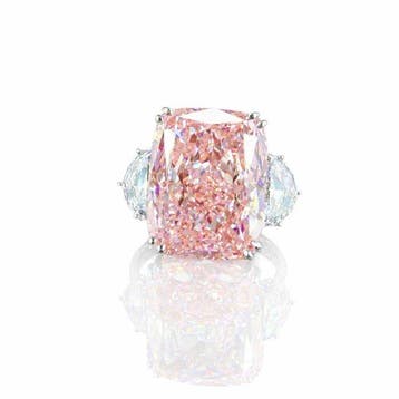 Ring - 14 karaat Witgoud - 20.25ct. tw. Roze Diamant (Fancy, Nieuw