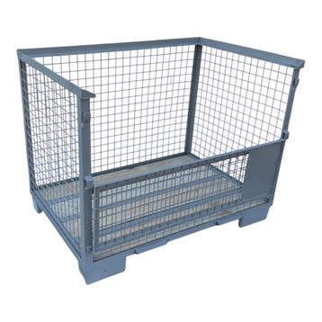Gitterbox GB007 hout met staal nieuw grijs 1240x835x970mm