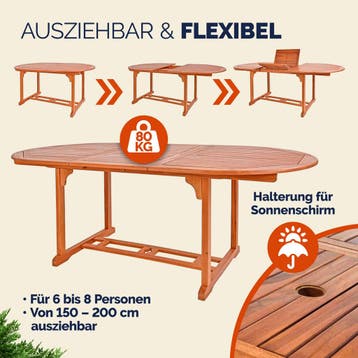 Tuinset Vanamo 7-delig Eucalyptushout FSC®-gecertificeerd, Tuin en Terras, Tuinsets en Loungesets, Verzenden, Nieuw