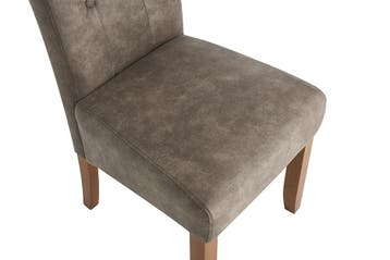 Design Stoel CASA taupe Microvezel met Decoratieve Knoppen, Huis en Inrichting, Ophalen of Verzenden, Nieuw